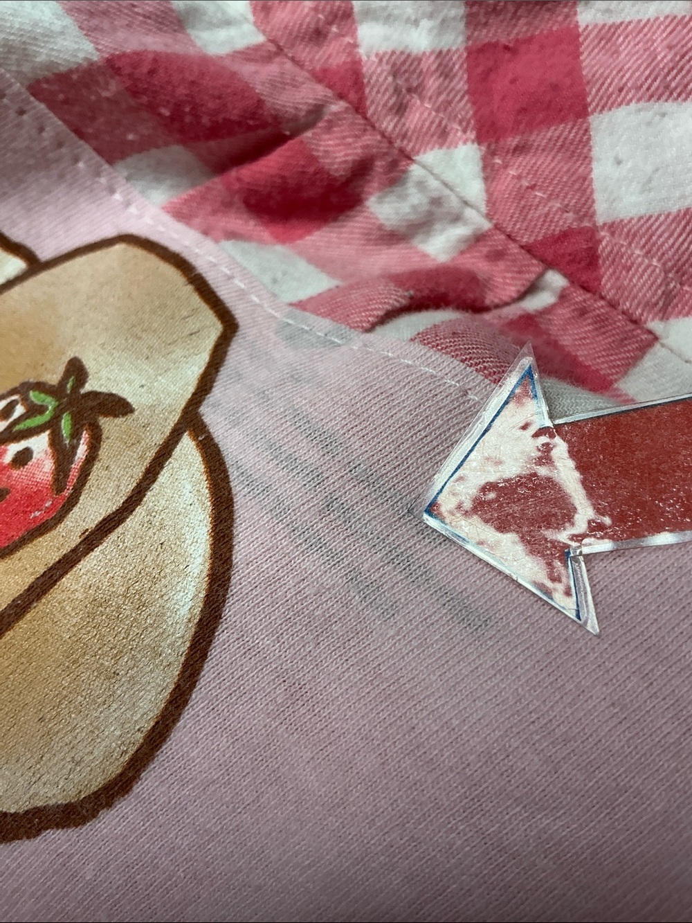 Strawberry Shortcake Upcycled Top Flannel Shirt Western Fringe Cowgirl - Picture 6 of 13
